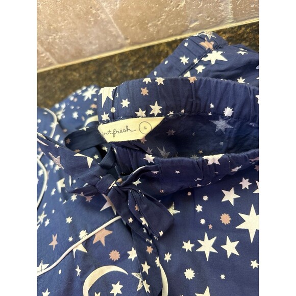Printfresh Organic Cotton Celestial Skies Navy LS Pajama Set Size L NWT - Picture 4 of 5